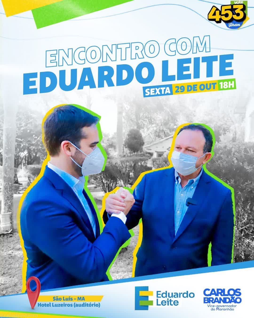 Vice-governador Carlos Brandão fecha apoio a Eduardo Leite nas prévias do PSDB…