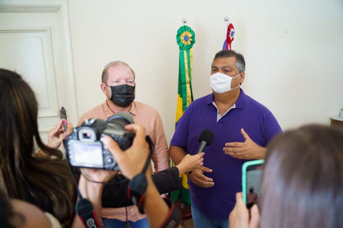Governador Flávio Dino recebe o presidente da Assembleia Legislativa, Othelino Neto…