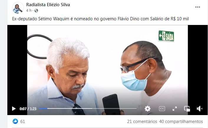 Entrevista ao radialista Eliézio Silva.