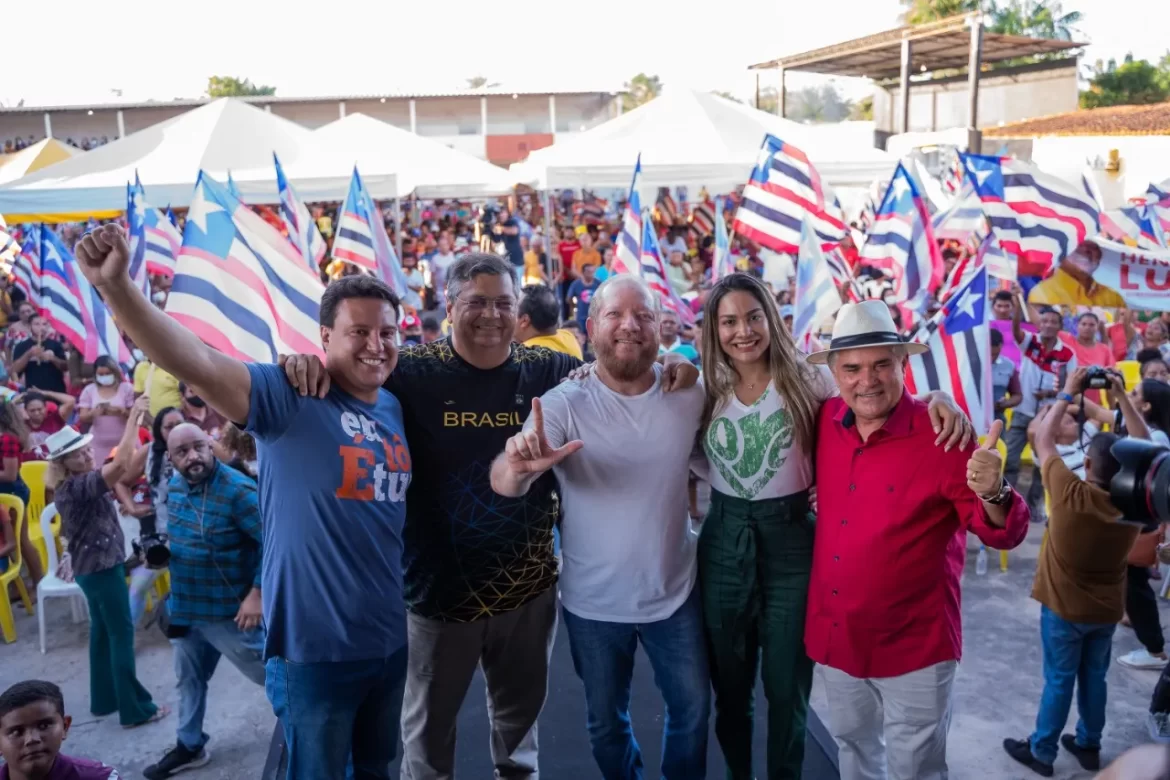 Em Vargem Grande, multidão declara apoio a Flávio Dino, Brandão e Othelino durante ato político…