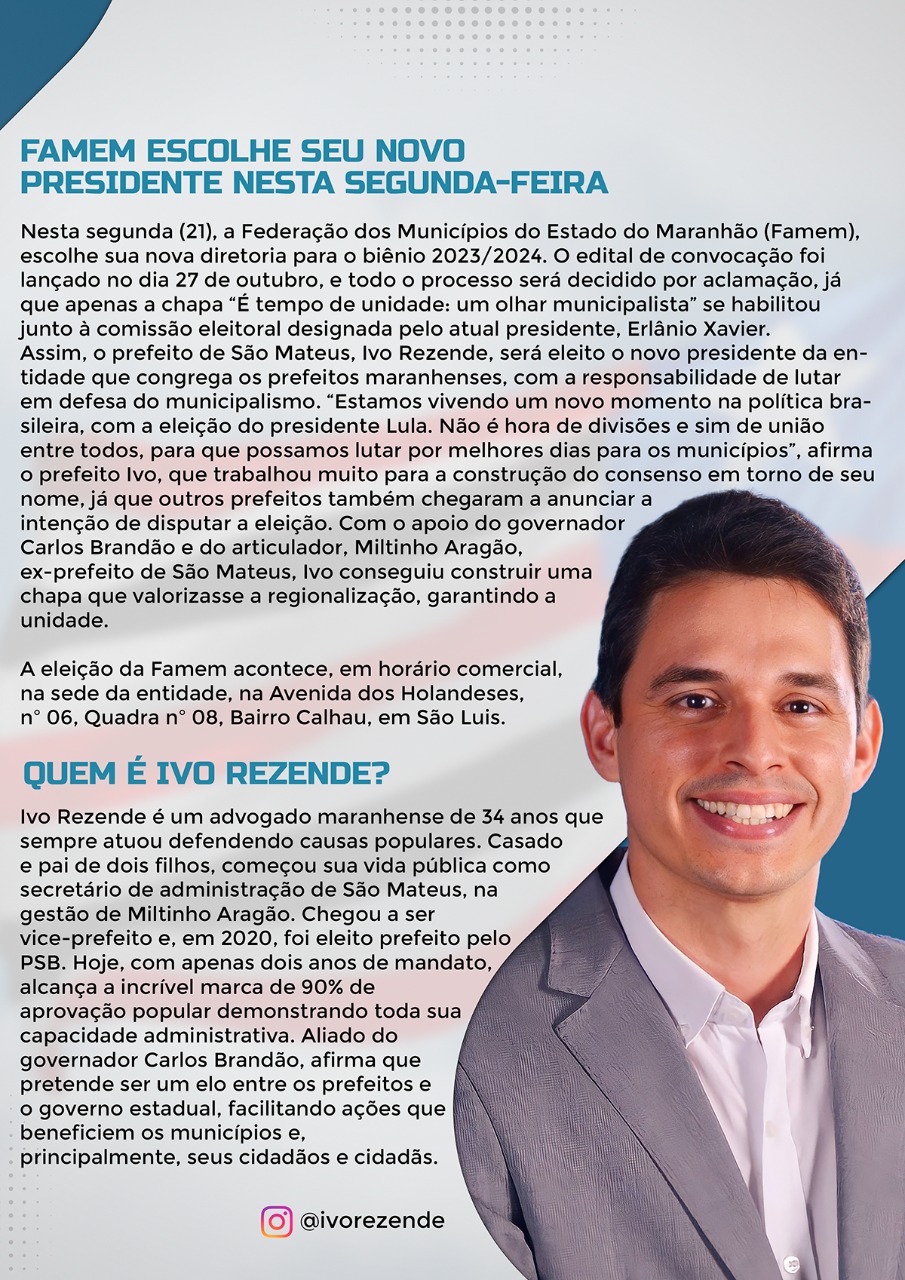 Ivo Rezende será aclamado presidente da Famem na próxima segunda-feira …