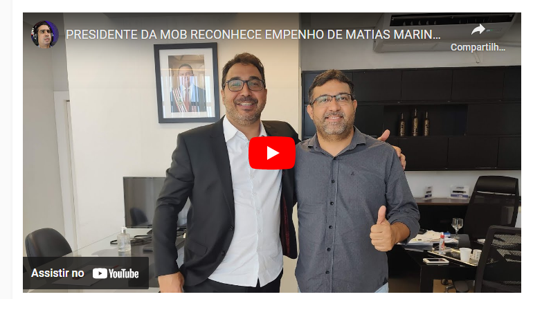 Vídeo: Presidente da MOB destaca empenho de Matias Marinho para conseguir novos ônibus para São José de Ribamar…