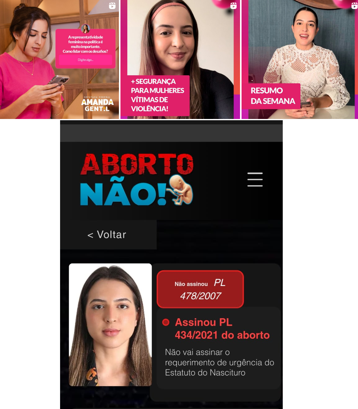 A favor do Aborto – Tem ‘sangue’ na página cor de rosa de Amanda Gentil na rede social…