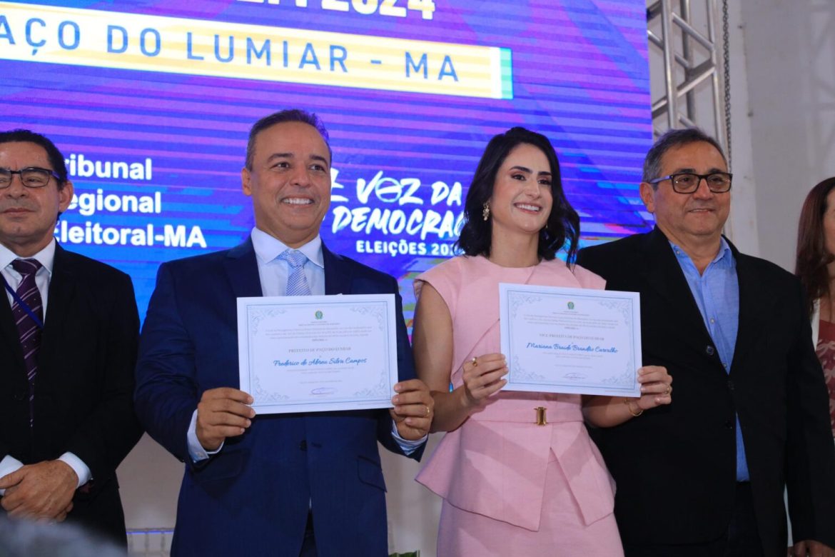 Fred Campos e Mariana Brandão são  diplomados prefeito e vice prefeita de Paço do Lumiar…