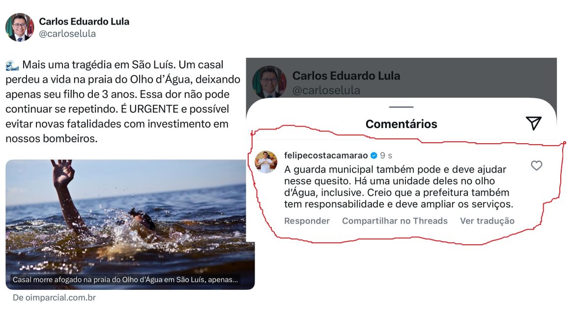 ‘Tragédia na Praia’ – Carlos Lula ataca Governo Brandão e leva ‘invertida’ de Camarão…