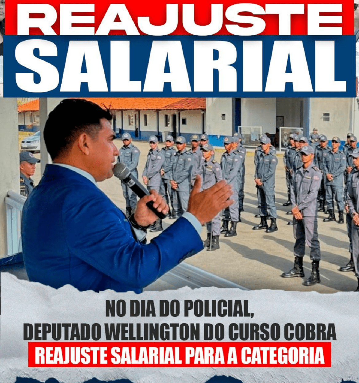 No ‘Dia do Policial’, deputado Wellington do Curso cobra reajuste salarial para a categoria
