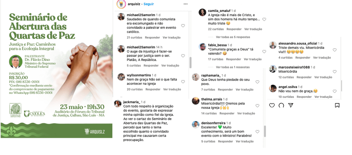 ‘Comunista Graças adeus’ – Fiéis rejeitam palestra de Dino em evento da Arquidiocese de São Luís…