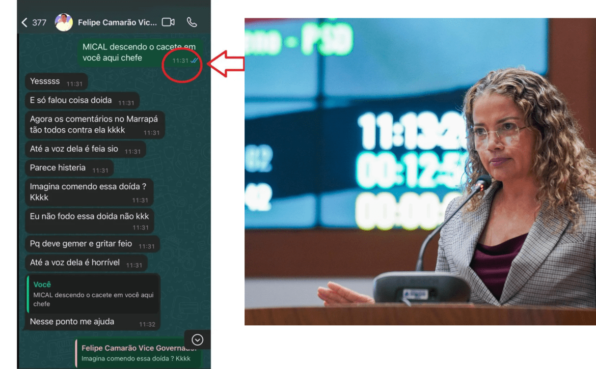‘Misoginia’ – Mical pede que Camarão entregue celular: “Se o senhor não tem nada a temer, que  entregue o celular para a Justiça, para fazer a perícia técnica”…