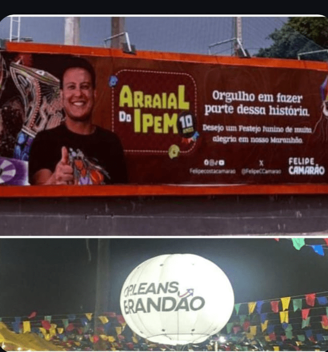 Quando o balão é de Orleans, é escândalo. Quando é o outdoor de Camarão, é “cultura popular”!…