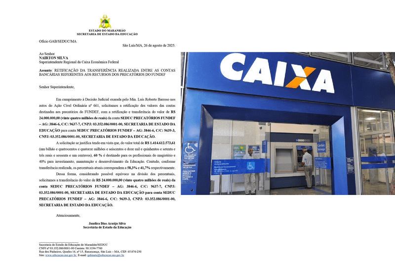 Precatórios do Fundef: Governo do Maranhão aciona Caixa para corrigir repasse a professores….