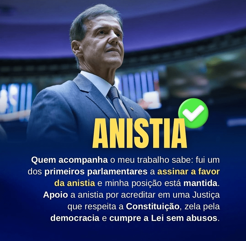 Aluísio Mendes reafirma apoio à anistia após aprovação de urgência na Câmara…