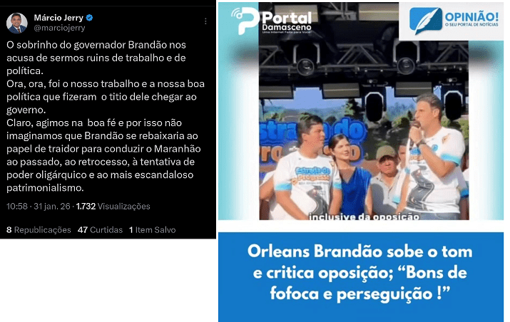 Jerry acusa  golpe após Orleans dizer que dinocomunistas são ‘ruins de trabalho e de política’…