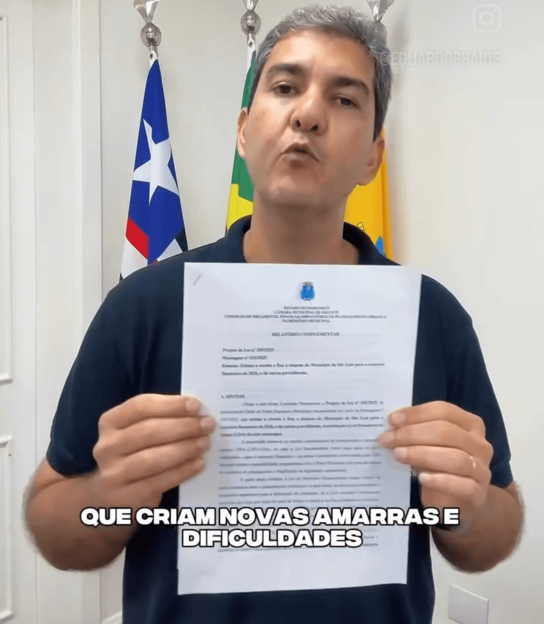 Braide detona orçamento aprovado pela Câmara Municipal e anuncia que acionará a Justiça novamente…