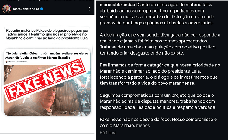 ‘Prioridade no Maranhão é caminhar ao lado do presidente Lula’, diz Marcus Brandão ao rebater fake news…