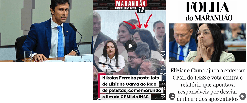 ‘Impunidade’ – Duarte único do MA a votar “sim” para aprovar relatório da CPMI do INSS; Eliziane comemora com petistas  ‘enterro’ da CPI …
