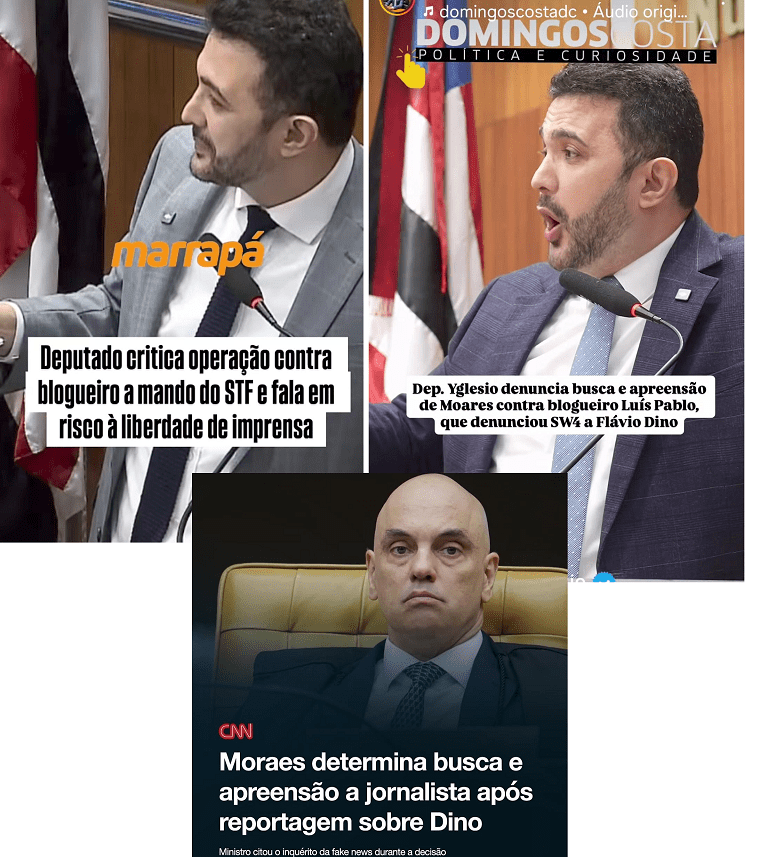 Deputado Yglésio denuncia busca e apreensão a mando de Dino na casa de jornalista…