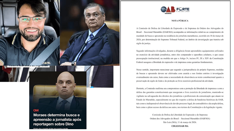 OAB-MA detona ação de Alexandre de Moraes contra blogueiro Luís Pablo, que denunciou SW4 a Flávio Dino…