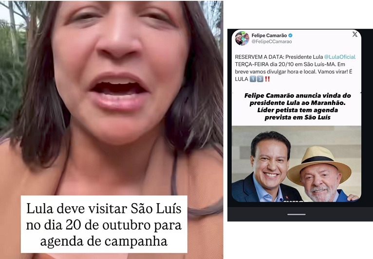 Sem Braide e Brandão, Lula fica sem palanque no Maranhão; apesar de agenda confirmada para próxima terça-feira, 20…